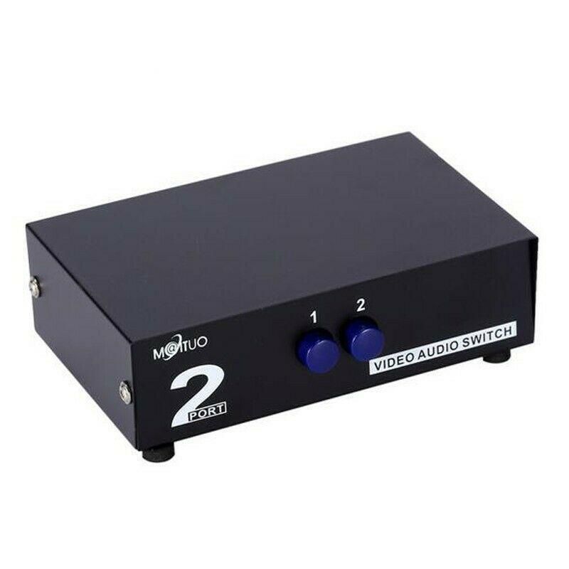 2 Port AV RCA Switch 2 in 1 out Composite Video L/R Selector Box for DVD Player