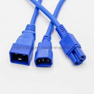 CPU/PDU Power Cord - C14 Left Angle to C13 - 10 AMP Blue