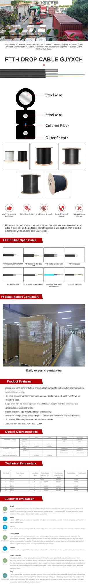 Professional Manufacturer for FTTH Drop Cable Fiber Optic Cable with Anatel Certificate
