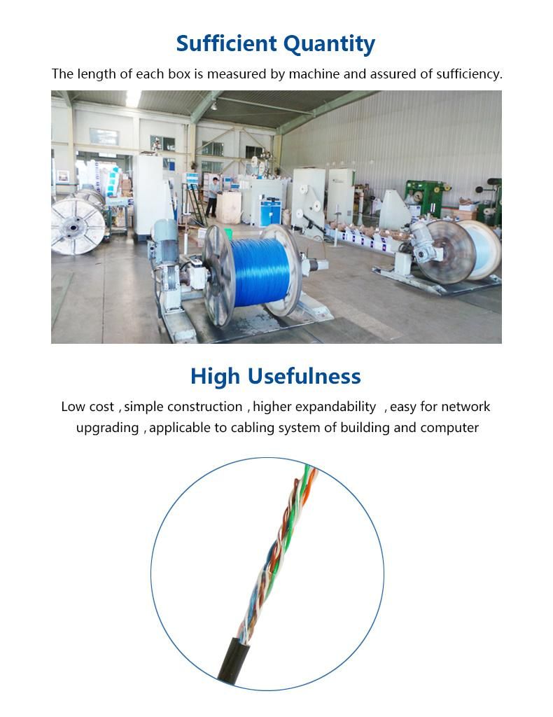 Cat5e/Cat5 LAN Cable UTP CCA Conductor 305m 1000FT Easy Pull Box Cable