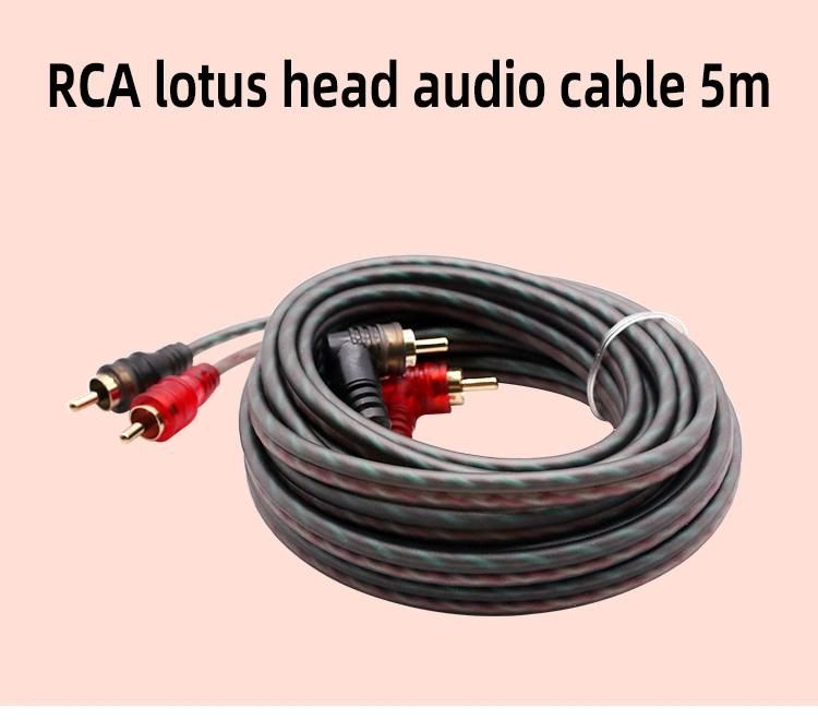RCA Cable for 2 Channel Male to Male Pure Copper Car Audio RCA Cable 5m