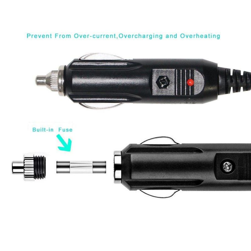 14AWG Heavy Duty Cigarette Lighter Cord with LED Light, 15A Fuse 13FT 12-24V Car Charge Cigarette Lighter Extension Cable Male to Female Socket