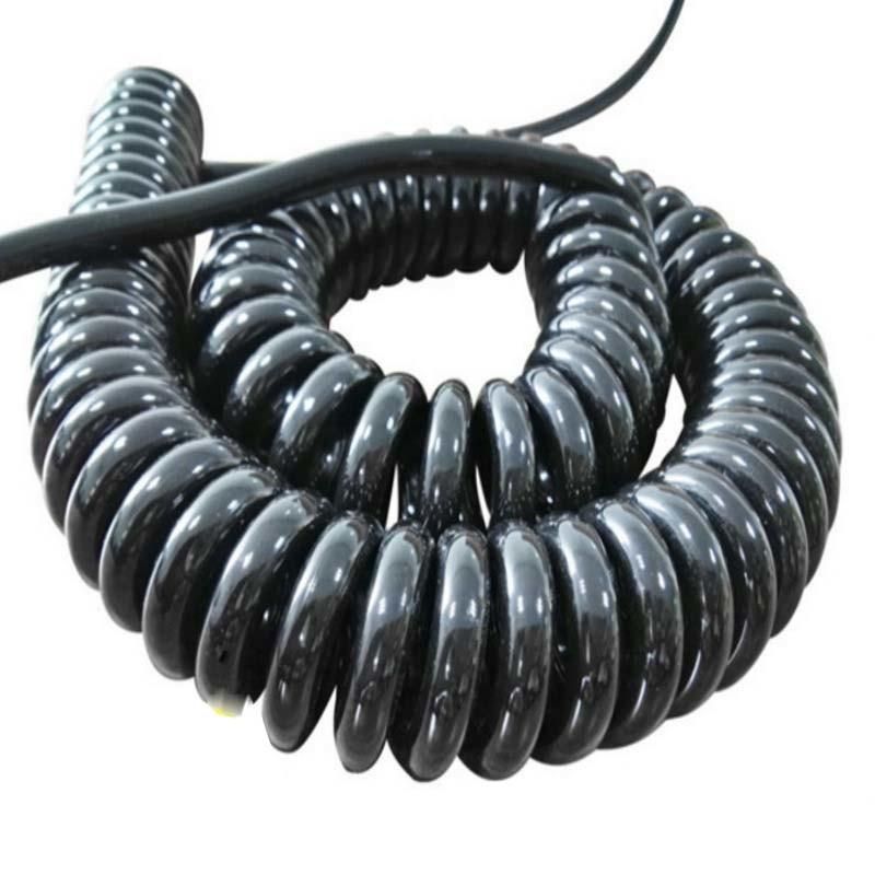 Flexible Tpee PUR PU PVC Coiled Wire Spiral Cable Spring Cables Electric Cable