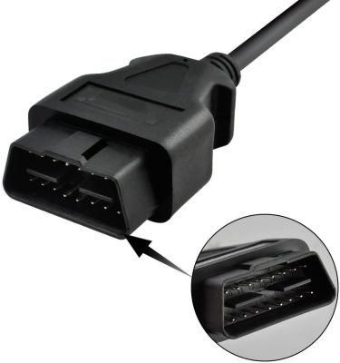 Manufacturers Custom Automotive OBD2 Diagnostic Extension Cable Pitail Male Connector 16pin Open Plug Cable