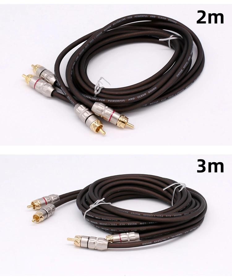 Auto Audio Wire High Quality 1/2/3/5m RCA Cable for Car