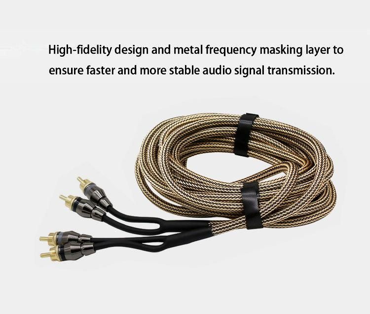 New 2/3/5m Pure Copper Car Audio 2RCA to 2RCA Audio Grade RCA Interconnect Cable