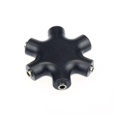 3.5mm 5 Way Jack Multi Headphone Earphone Splitter Audio Headset Hub Splitter-Black