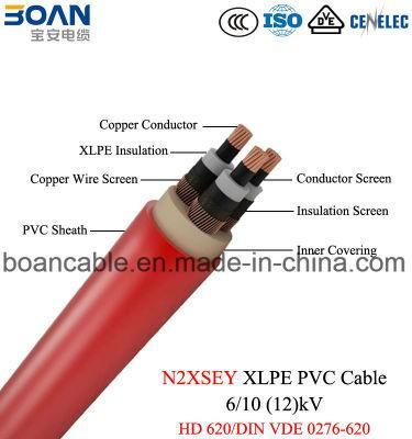 N2xsey XLPE PVC - 6/10 (12) Kv Power Cable, DIN VDE 0276-620/HD 620