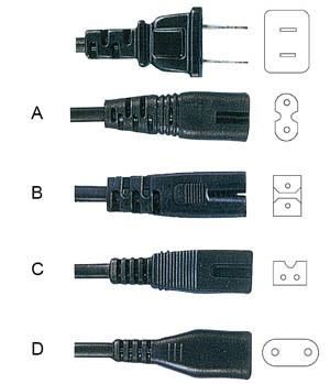 AC Power Coiled Spiral Cable Cord VDE Ce