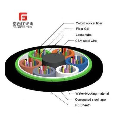 GYTC8S Armoured Outdoor Steel Messenger FTTH Drop Fiber Optical Cable GYXTW GYXTY GYXY