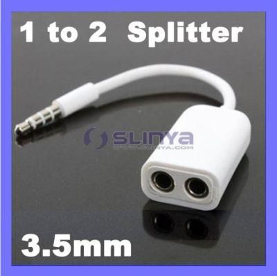 3.5mm 1 to 2 Audio Splitter Stereo Mic Volume Control Earphone Splitter