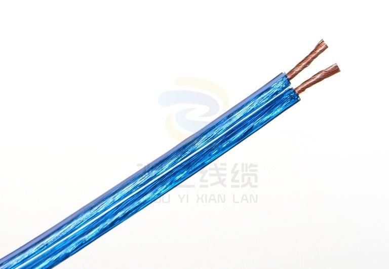 Copper CCA Colorful Speaker Twin Clear PVC Audio Speaker Cable