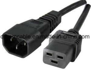1m Black VDE IEC C14 to C19 Power Cord