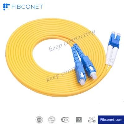 FTTH Single Mode 9/125 Duplex Sc/Upc - LC/Upc LSZH Fiber Optic Patch Cord