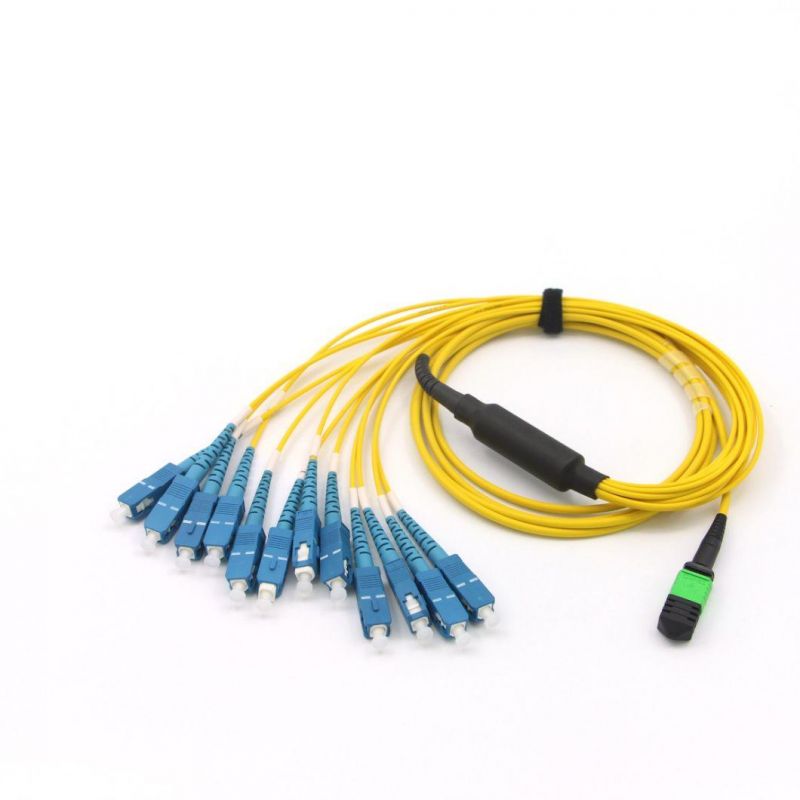 MPO (female) -Sc Singlemode 12 Fibre Optic Core Mini Round Cable 5m.