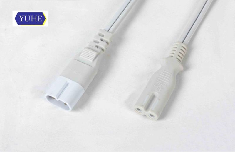 2 Pin Us Plug Cable with IEC C8 Connector Round Square Shape with Polarity