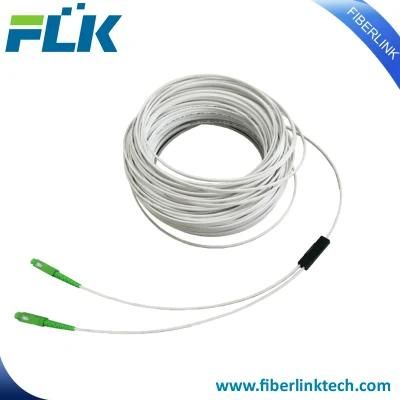 Sc/APC/2core Singlemode LSZH FTTH White Fiber Optic Drop Patch Cable