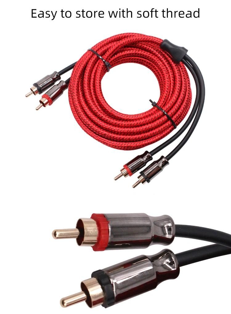 RCA Cable Audio Video Cable 2RCA to 2RCA Cable for Car Audio