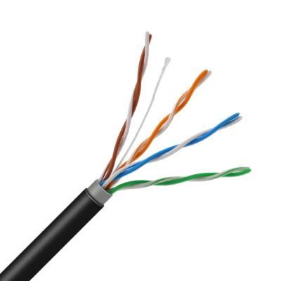 China Suuplier 4 Pairs Twisted Bare Copper CAT6 Outdoor Double PE Jacket Network Cable CAT6 Cable