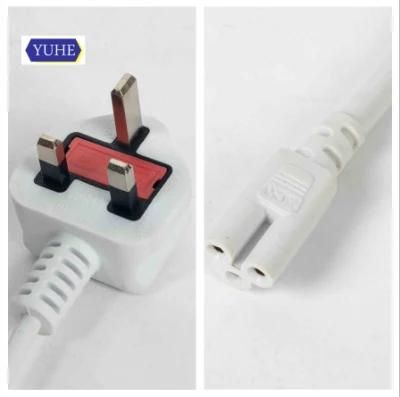 Asta Approval British 3 Lead Nonrewirebale White Black Plug 0.5 0.75 mm T5 Comnector Adapter Suit Power Cable