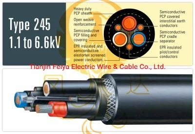 Type 245 1.1to6.6kv Reeling &amp; Trailing Cables to AS/NZS 1802: 2003