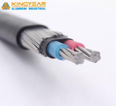 0.6/1kv Aluminum Conductor XLPE Insulated 2X8 AWG Concentric Cable