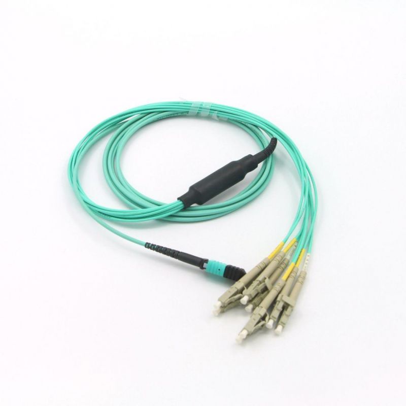 Optical Fiber Assembly MPO (female) -MPO (female) Om5 12 Core Mini Round Cable 10m