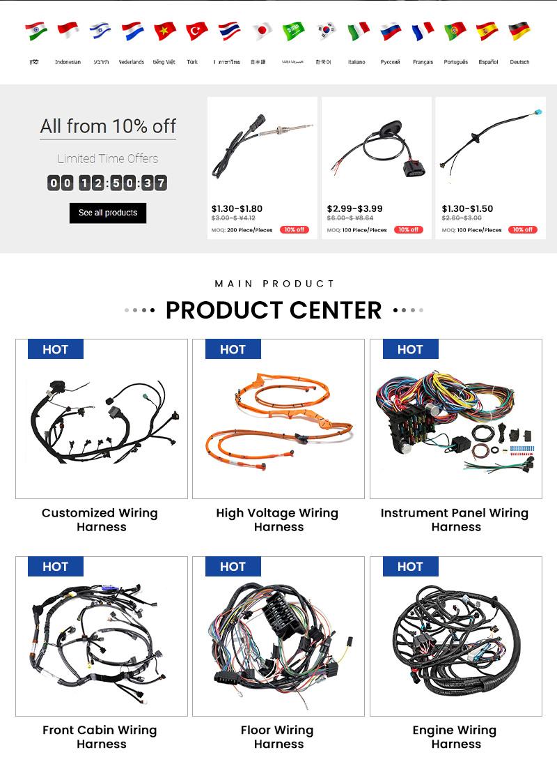 Giakun China Wiring Harness Manufacturer Steel Wire Core Material Cable Assembly Auto/Automotive Engine Wire Harness