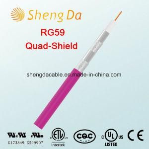 Rg59 Quad Shield Coaxial Cable for CATV Low Attenuation