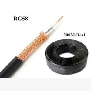 Low Loss 50ohm Rg58 96 Braided Copper Clad Aluminum Black PVC Jacket Coaxial Cable