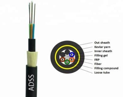 Self-Supporting ADSS Fiber Optical Cable Outdoor Aerial ADSS 48 96 Core Fibra Optica ADSS for Telecommunication