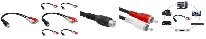 RCA Cable 1 Female to 2 Male Audio Cable, AV Cable for TV, Subwoofer