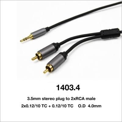 Aux Cable Mini 3.5mm Stereo Plug to 2 X RCA Male (1403-4)