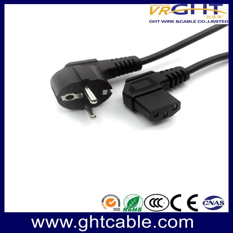 Europe/Schuko Cee7 Power Cord to IEC C13 Angle Female Connector