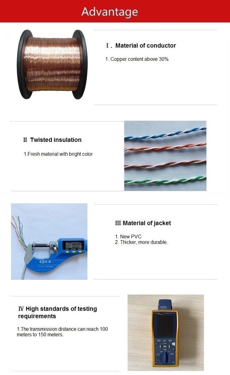 SL UTP Cat5e LAN Cable CCA Cable for Cabling