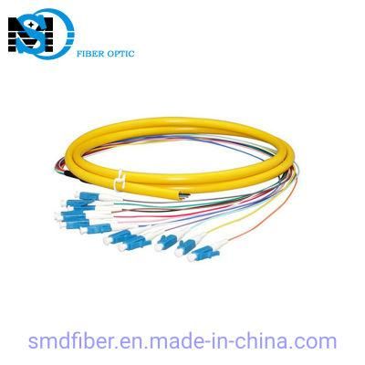 Singlemode LC Upc 12 Core Ribbon Fan-out Fiber Optic Pigtail