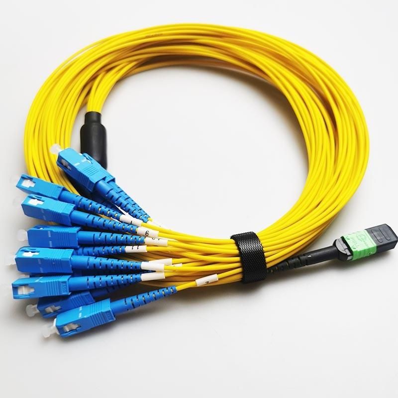Singlede Mulitmode Om3 Om4 12 24 Fiber MTP MPO to LC Fanout or Break out LSZH Ofnp Ofnr Cable Patch Mo Cord for Sale