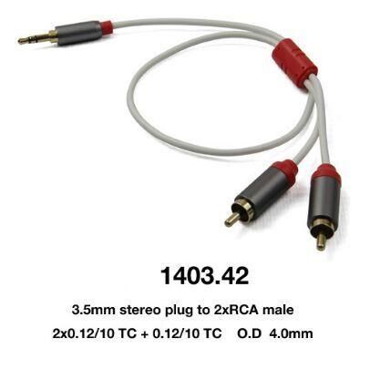 Aux Cable Mini 3.5mm Stereo Plug to 2 X RCA Male (1403-42)