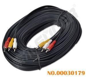 Audio Video Cable Male to Male 3RCA to 3RCA Cable 30m AV Cable (AV-36A-30M-white-transparent bag)