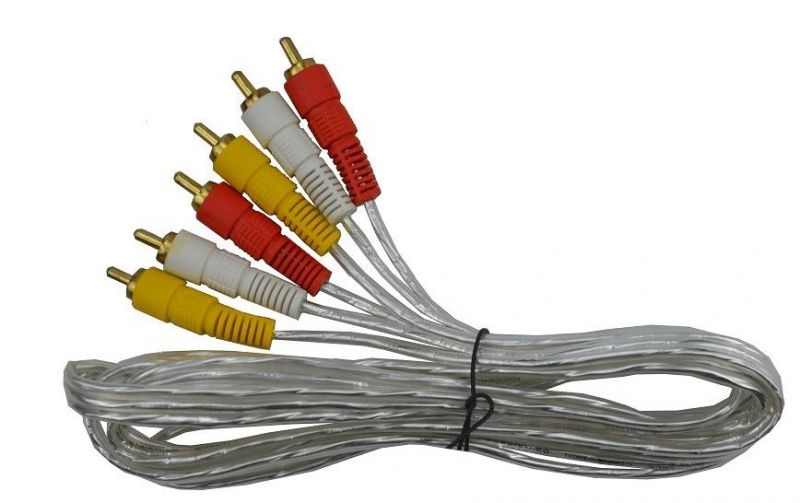 Blue Color Transparent 3r-3r/3RCA/RCA Cable with Al Foil