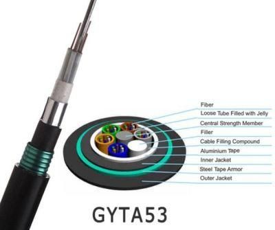 Outdoor GYTA53 Armoured 48 Core Fiber Optic Communication Cable