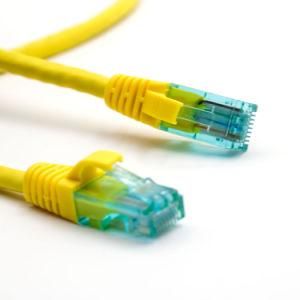 Patch Cord Cat5e UTP 7*0.2mm Copper Fluck Pass Yellow PVC