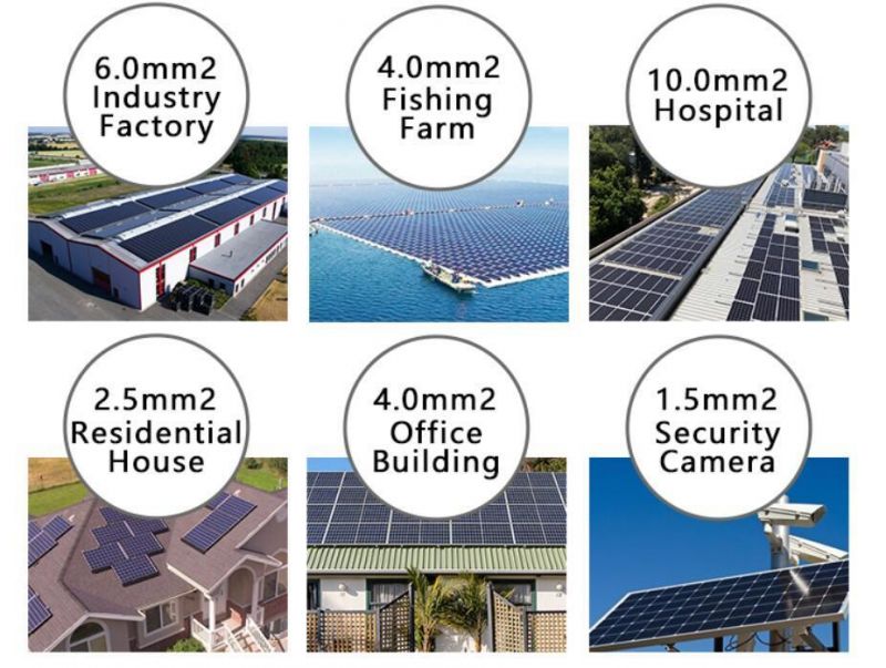 Building Wire Photovoltaic Plant 4mm2 6mm2 Solar PV Cable Control Electric Coaxial Waterproof Rubber Cable