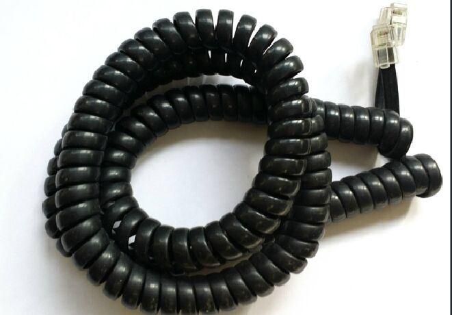 Telephone Cable Cord Telephone Coil Wire in Black Color