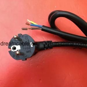 1.2m Black VDE Kema Cee7 European Power Cord with Stripped