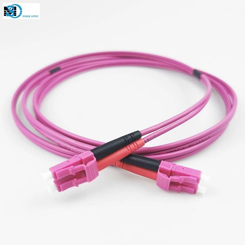 LC/Upc-LC/Upc Om4 Duplex Multimode Fiber Optic Patch Cable