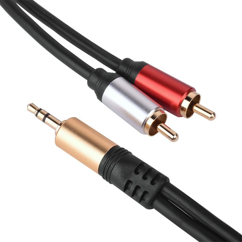 3.5mm to 2RCA Male Cable Audio Adapter RCA Auxiliary Hi-Fi Sound Shielded Stereo Flexible RCA Y Splitter Cable Cord, HiFi Sound Low Noise Waterproof Audio Cable