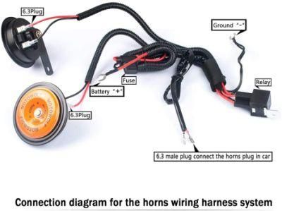 Car Is Fitted with an Explosive Horn 12V Loudspeaker Electronic Wiring Cable Harness