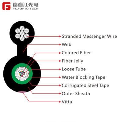 Hangzhou Factory High Quality Outdoor Fiber Optic Cable Gyxtc8s 4cores Messenger