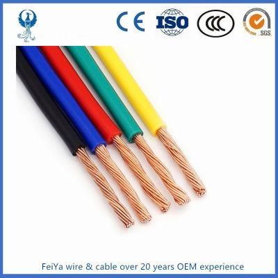 Solid BV High Purity House Wiring Flexible Single Solid Stranded Copper Conductor PVC Insulated 6mm 4mm 2.5mm 1.5mm Electric Wire